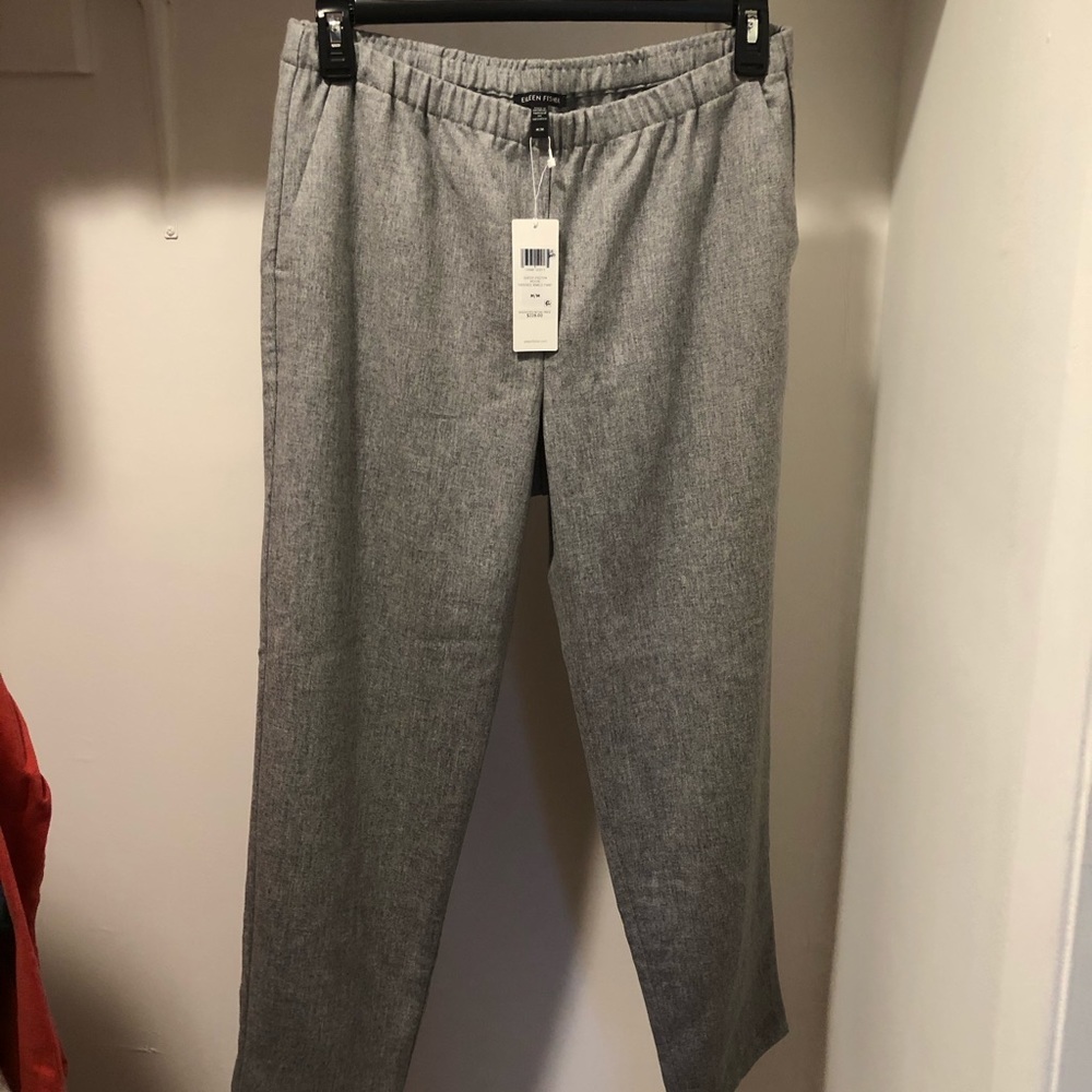 NEW Eileen Fisher Wool Tapered Ankle Pants M